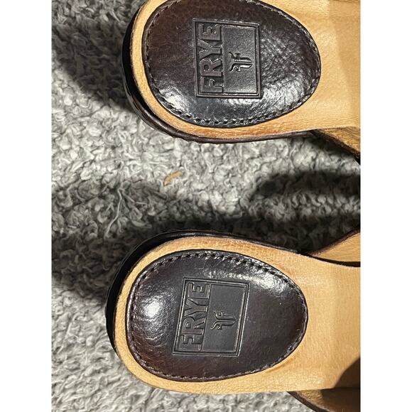 Frye Womens Size 8 M Candice Woven Clogs Brown 70130 S F0008/D 09 Leather Buckle - Picture 11 of 13